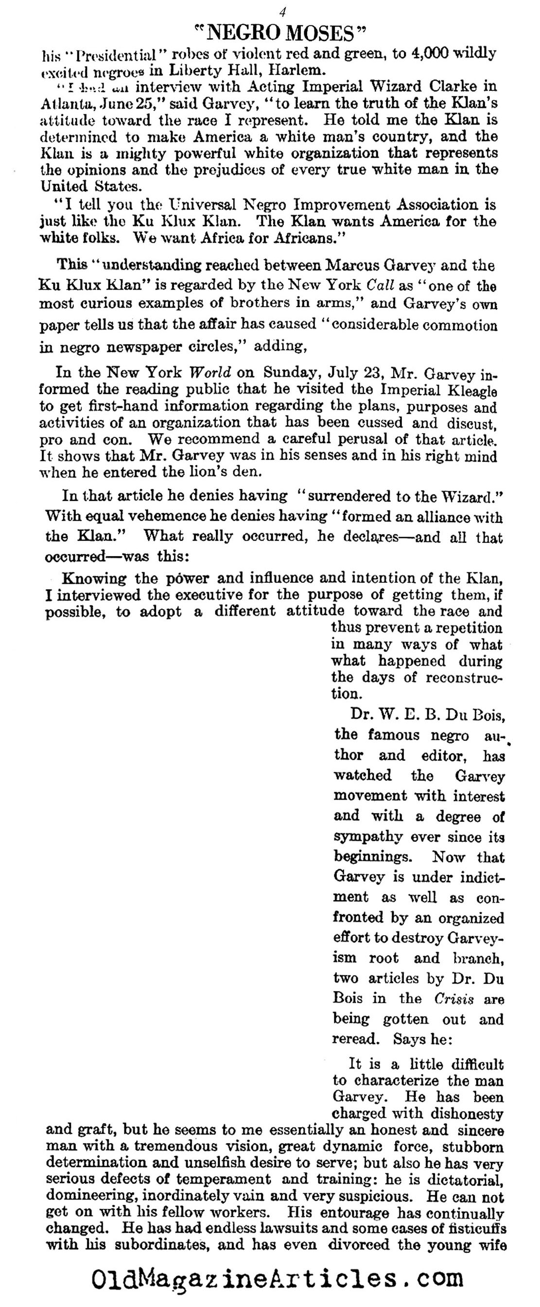 Marcus Garvey:  The Negro Moses (Literary Digest, 1922)